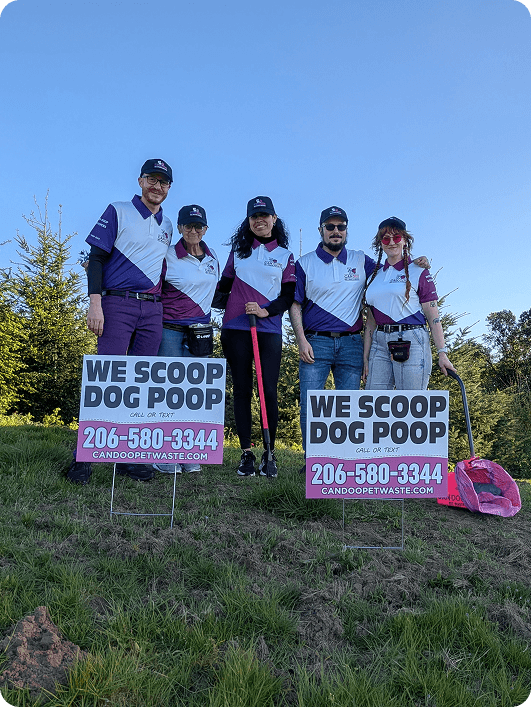 Can Doo team with we scoop dog poop signs